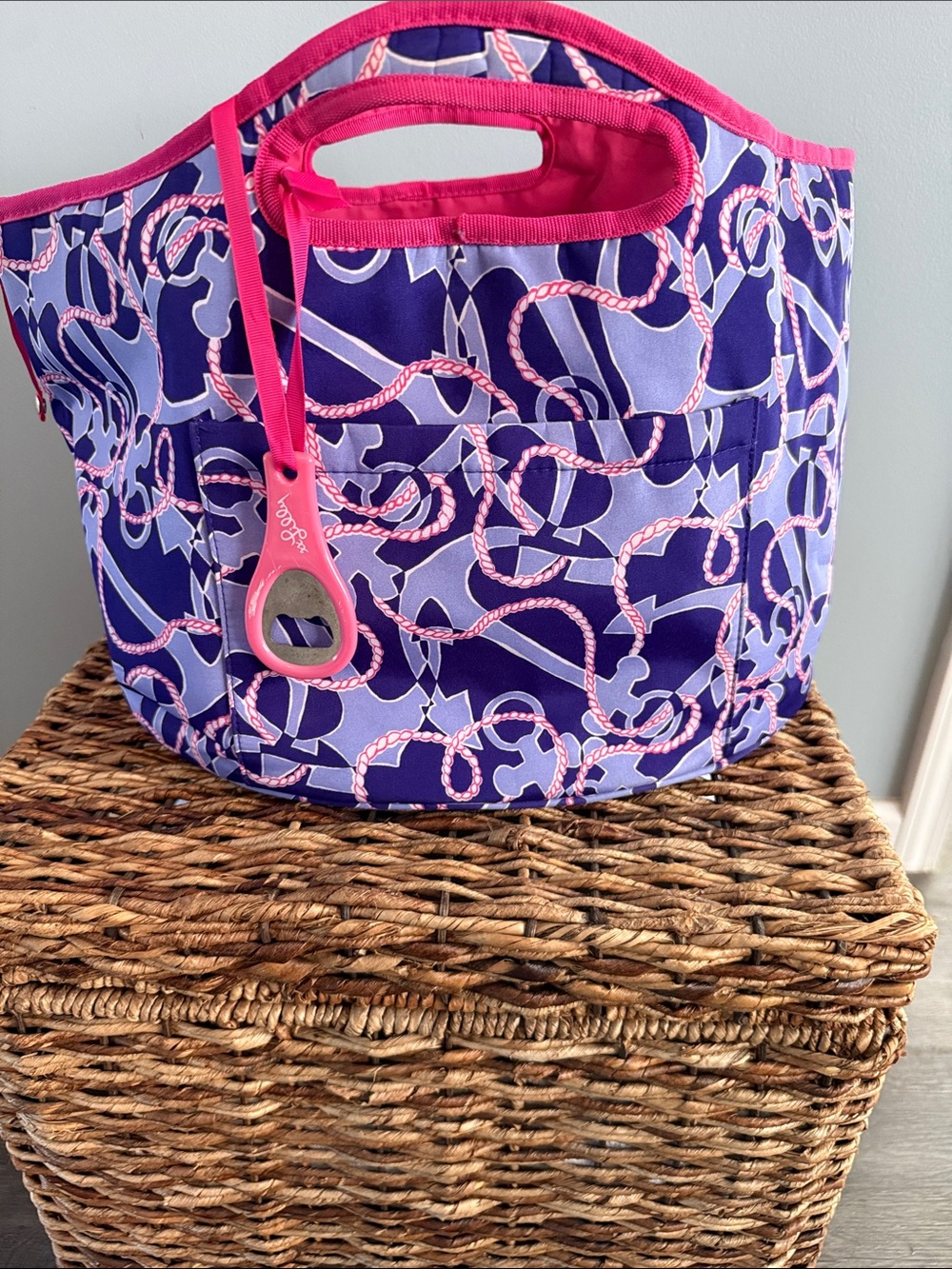Lilly Pulitzer Purple and Pink Rope-Print Tote